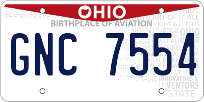 OH license plate GNC7554