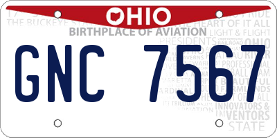OH license plate GNC7567