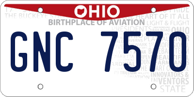 OH license plate GNC7570