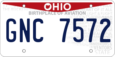 OH license plate GNC7572