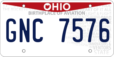 OH license plate GNC7576