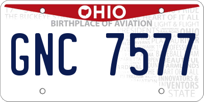 OH license plate GNC7577