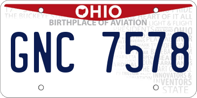 OH license plate GNC7578