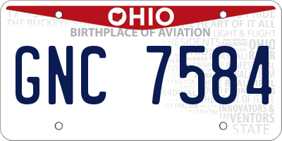 OH license plate GNC7584
