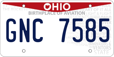 OH license plate GNC7585