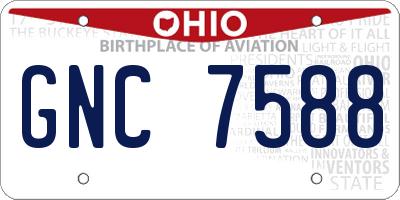OH license plate GNC7588