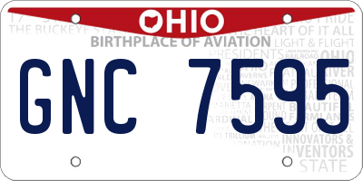 OH license plate GNC7595