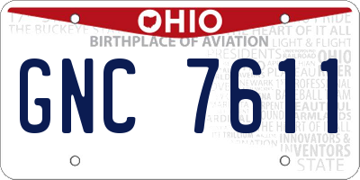 OH license plate GNC7611