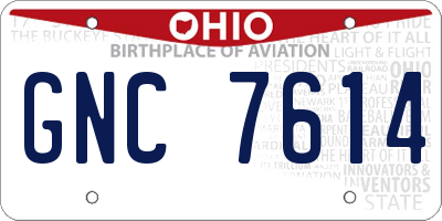 OH license plate GNC7614
