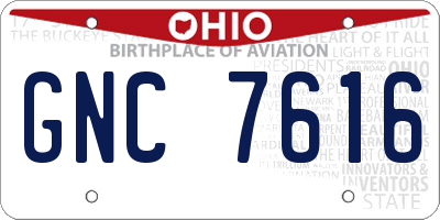 OH license plate GNC7616