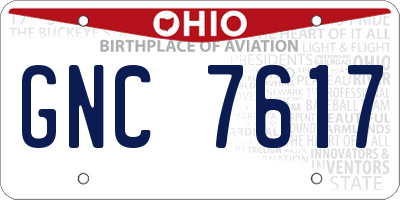 OH license plate GNC7617