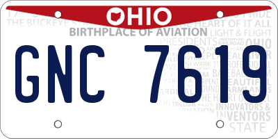 OH license plate GNC7619