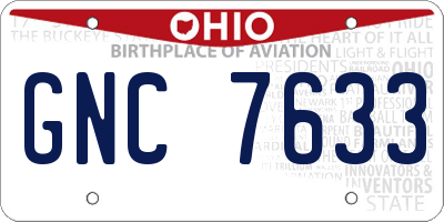 OH license plate GNC7633