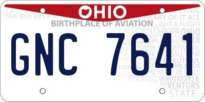 OH license plate GNC7641