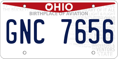 OH license plate GNC7656