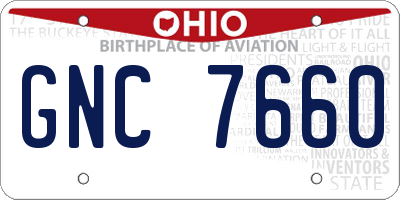 OH license plate GNC7660