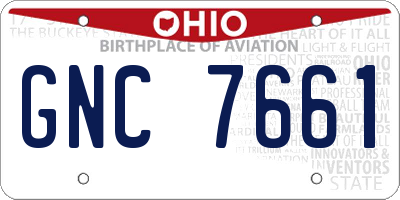 OH license plate GNC7661