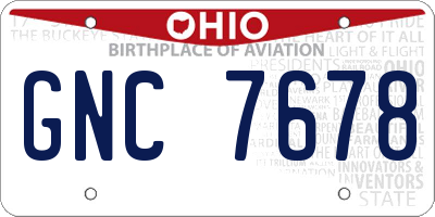 OH license plate GNC7678