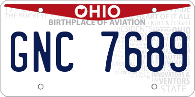 OH license plate GNC7689