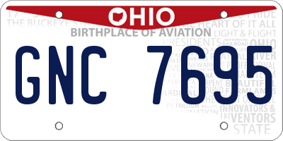 OH license plate GNC7695