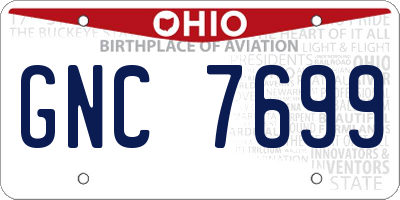 OH license plate GNC7699