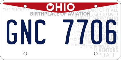 OH license plate GNC7706