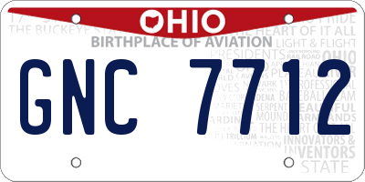 OH license plate GNC7712