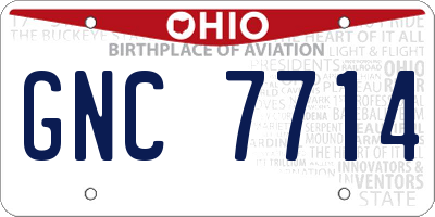 OH license plate GNC7714