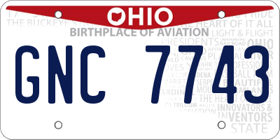 OH license plate GNC7743