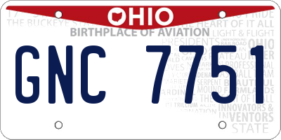 OH license plate GNC7751