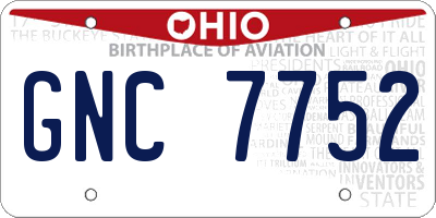 OH license plate GNC7752