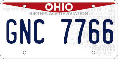 OH license plate GNC7766
