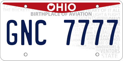 OH license plate GNC7777