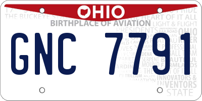 OH license plate GNC7791