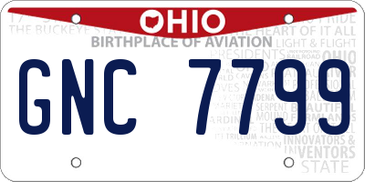 OH license plate GNC7799