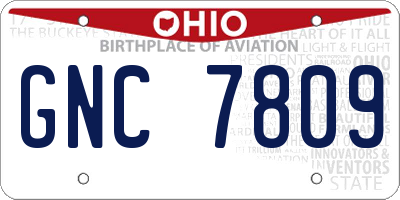 OH license plate GNC7809
