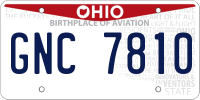 OH license plate GNC7810