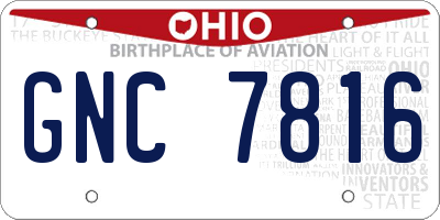 OH license plate GNC7816