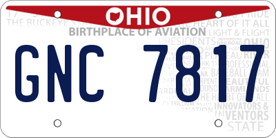OH license plate GNC7817