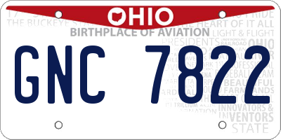 OH license plate GNC7822