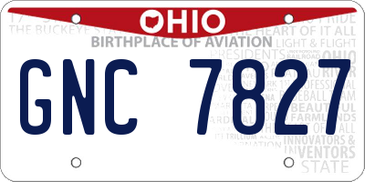 OH license plate GNC7827