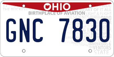 OH license plate GNC7830