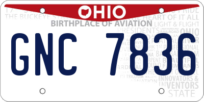 OH license plate GNC7836