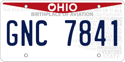 OH license plate GNC7841