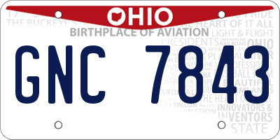 OH license plate GNC7843