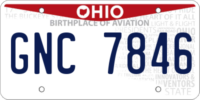 OH license plate GNC7846