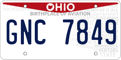 OH license plate GNC7849