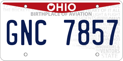 OH license plate GNC7857