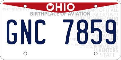 OH license plate GNC7859