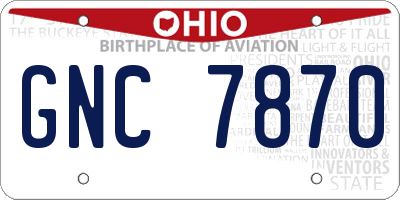 OH license plate GNC7870